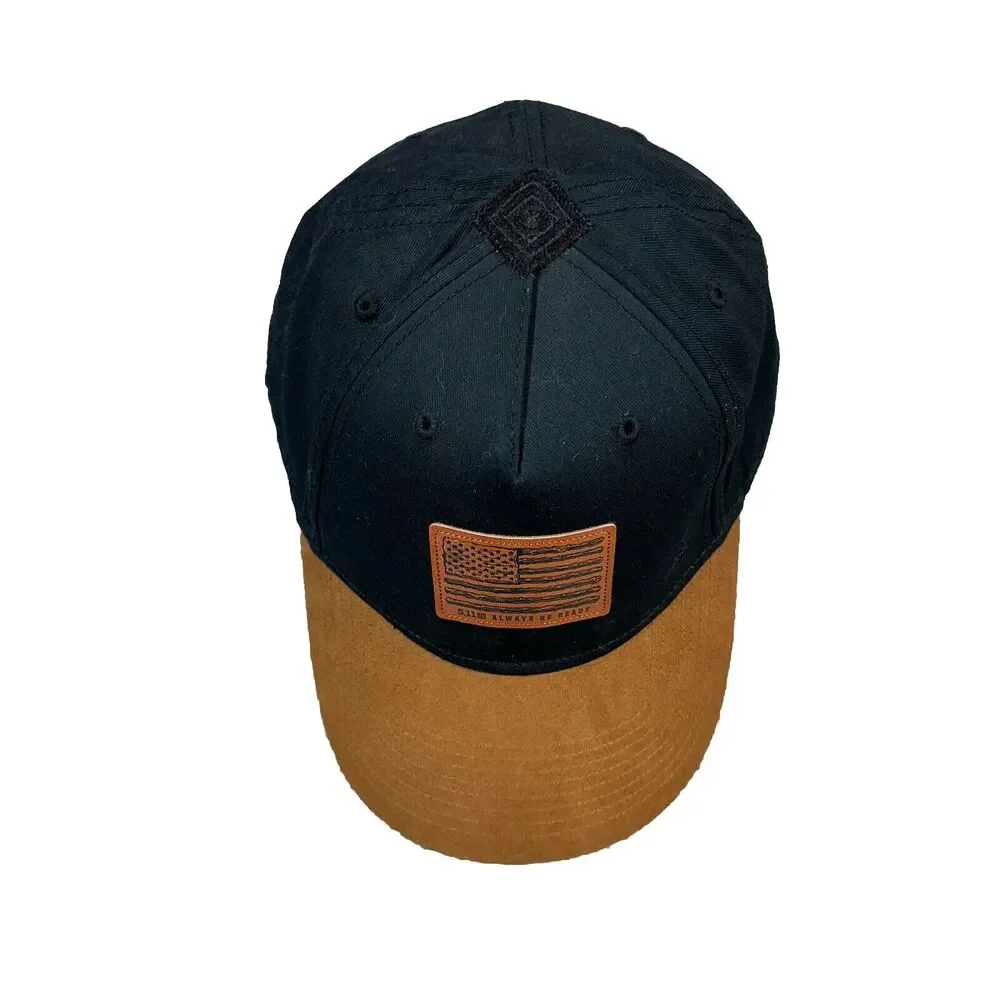 5.11 Tactical Snapback Hat American Flag Branch Black Brown One Size Hunting